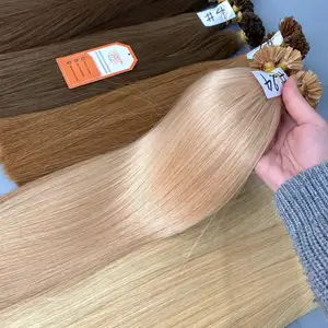 पूरी लंबाई के केराटिन वी टिप बाल एक्सटेंशन सीधे शैली अनुकूलित रंग ग्रेड 12ए कच्चे वियतनामी मानव बाल