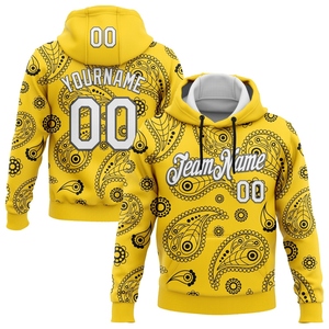 Sweat-shirt à capuche sportif personnalisé, nouveau design, jaune, blanc-gris acier, motif 3D, vente en gros directe - Product Image 1