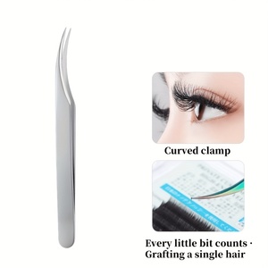 Pinzas para Extensión de Pestañas con Punta Curva, Aplicador Profesional de Pestañas, Herramienta de Aislamiento de Maquillaje de Acero Inoxidable - Product Image 4