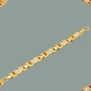 Pulsera de Oro para Hombre con Diseño de Cadena Entrelazada, Acabado Premium, Joyería Elegante y de Lujo para Uso Diario y Ocasiones Especiales - Product Image 3