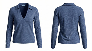 Camisetas Polo Casuales de Manga Larga con Cuello en V, Personalizadas con Logotipo de Marca Privada, Tejido Elástico Suave y Cómodo - Product Image 3