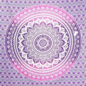 Tapiz de Mandala, ropa de cama colgante de pared de algodón de tamaño doble, decoración hecha a mano para el hogar, varios colores bohemios por consignadores indios - Product Image 2