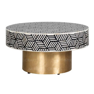 Table basse décorative de maison de meubles de salon d'incrustation d'os de motif géométrique à la mode par l'artisanat artistique - Product Image 3
