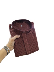 Collection Kurta à séchage rapide en soie formelle pour hommes brodés pour adultes pour fête et fête porter des vêtements indiens et pakistanais - Product Image 2