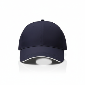 Casquette de baseball bleu marine personnalisable avec logo, vente en gros, casquette structurée à 6 panneaux avec visière sandwich et boucle métallique, casquette de sport bleu foncé - Product Image 3
