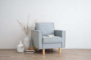 Fauteuil une place de style Mid-Century avec structure en bois massif et rembourrage respirant en mousse pour appartement, villa, maison, hôtel - Product Image 5