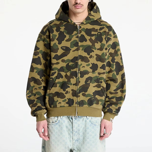 Sudadera con Capucha Corta de Algodón Grueso con Estampado de Camuflaje, Unisex, Verde, Personalizada con Estampado Gráfico Completo, Felpa Francesa, Sudaderas para Hombre - Product Image 1