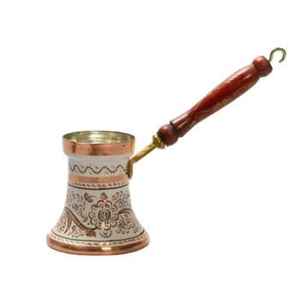 Cafetière turque Cezve Ibrik en cuivre, chauffe-lait, pot à fondre le beurre avec poignée en bois, cafetière arabe pour la cuisine - Product Image 1