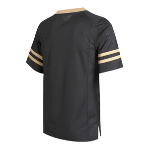 Camisetas de Fútbol Americano para Hombre, Cuello en V, Manga Corta, con Rayas Doradas, Tejido de Malla Transpirable, Corte Regular, Marca Run Apparel - Product Image 2