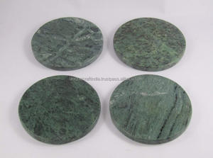 Sous-verres en pierre verte de luxe tampons de finition lisses faits à la main/tapis par Unique Craft India Set pour l'intérieur de la cuisine de mariage/fête - Product Image 2