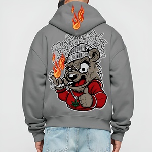 Sweat à capuche Street Flame Graphic Mask Style, design urbain audacieux avec imprimé accrocheur et coupe décontractée et confortable. - Product Image 2