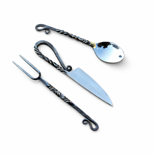 Cuchillos de Chef Medievales Forjados a Mano de Acero al Carbono de Alto Brillo, Ambidiestros, Aptos para Lavavajillas, Juego de Cuchillos de Cocina, Personalizables OEM/ODM - Product Image 1