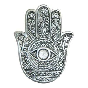 เตาเผาเครื่องหอมโลหะรูปมือฮัมซา พร้อมที่วางธูปกรวยและที่วางธูปแท่ง - กลิ่นหอม เป็นมิตรกับสิ่งแวดล้อม ทนทาน - Product Image 1