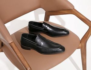 Zapatos de Cuero Vacuno Italiano Marrón y Negro para Hombre, Nuevo Estilo, Zapatos de Boda de Alta Gama para Hombre, Zapatos Clásicos Superiores para Hombre - Product Image 5