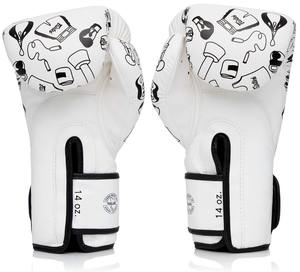 Guantes de Boxeo Fairtex Hechos a Medida en Combinación Blanco y Negro, los Más Vendidos, de Cuero de Primera Calidad para Competencia, Entrenamiento y Sparring - Product Image 3
