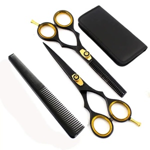 Ciseaux à cheveux professionnels en acier inoxydable avec pointe acérée, design pour droitiers, manche long en plastique pour usage en salon - Product Image 1
