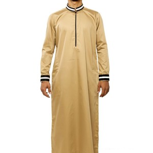 Thobes Árabes Modernos Estilo Kuwaití para Hombre, MOQ Bajo, Ropa Islámica de Primera Calidad, Thobes Casuales de Poliéster y Algodón - Product Image 4