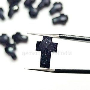 Piedra de Sol Negra Natural Brillante Tallada a Mano en Forma de Cruz, Gema de 15mm, Piedra Suelta Tallada para Fabricación de Joyas, Precio al por Mayor, Suministro a Granel - Product Image 2