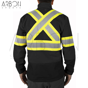 2026 High Visibility Reflective Safety Black Color Durable Outdoor Workwear High Visibility Reflective Tape <b>Waterproof</b> <b>Jackets</b> - Product Image 5