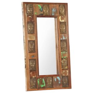 Espejo Decorativo de Madera Reciclada Sólida en Colores Mixtos con Cristal Mediano - Product Image 1