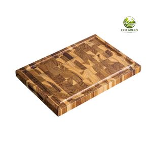 Tabla de cortar de madera de teca maciza de lujo, bloque de carnicero de grano final, tabla de picar de madera resistente al por mayor - Product Image 6