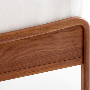 Platform Wooden <b>Bed</b> Made from Kiln Dried Teak Timber Featuring Full Length Slats Wide Headboard and Stable Support - Product Image 4