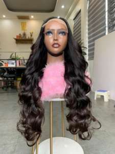 Vente en gros de cheveux humains vietnamiens 100% Super Double Drawn Extension de cheveux humains à texture ondulée naturelle vierge perruque Lace Front - Product Image 6