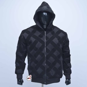 Veste à capuche zippée en polaire 100% polyester noir de qualité supérieure pour hommes, vente en gros, hiver, décontractée, OEM ODM - Product Image 1