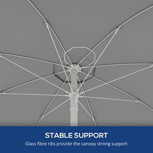 Ombrellone da Spiaggia Blu da 5,7' con Inclinazione Regolabile, Portabicchieri, Gancio e Volant per Viaggi, Ombrelloni da Patio e Basi - Product Image 6