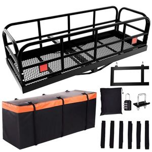 Heavy Duty Steel Hitch Cargo Rack 500 Lbs <b>Trailer</b> Luggage Carrier 60\" X 24\" X 14\" 500 Lbs Capacity <b>Folding</b> Cargo Carrier - Product Image 1