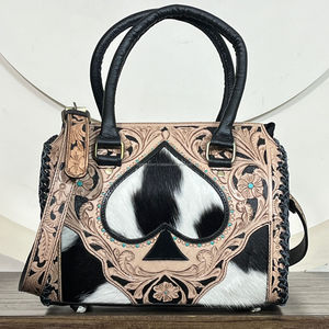 Sacs de voyage week-end en cuir véritable artisanal de haute qualité, style Western, en cuir de vachette à poils, modèle Speedy moyen - Product Image 4