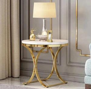 Modern <b>Marble</b> <b>Top</b> Console <b>Table</b> with Gold Brass Cross Base Contemporary Living Room Furniture - Product Image 1