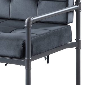 Poltrona con Schienale Imbottito Grigio Sabbia per Soggiorno, Elegante Arredamento Grigio - Product Image 5