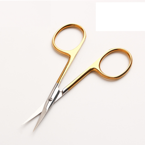 Ciseaux à cuticules professionnels de haute qualité avec lame argentée et manche doré, outil de manucure et de soin des ongles, logo personnalisé - Product Image 1