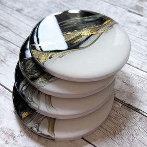 Custom Wood Resin <b>Coaster</b> Set Elegant <b>Drink</b> Mats <b>For</b> Home Decor Corporate Gifts Wedding Favors And Promotional Products - Product Image 5