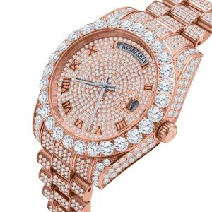 Fully Iced Out Diamond <b>Watch</b> Automatic Moissanite <b>Watch</b> Solid 925 Sterling Silver and Gold and Rose Gold <b>Watch</b> for Unisex - Product Image 1