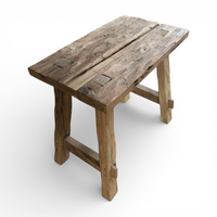 Tabouret en bois rustique vintage, finition naturelle, structure durable, pour la décoration de meubles de maison