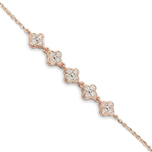 สร้อยข้อมือเพชรทรงกลม 0.66 กะรัต ทองคำโรสโกลด์ 18K เพชรเพาะเลี้ยงในห้องปฏิบัติการ สำหรับผู้หญิง เครื่องประดับชั้นดี - Product Image 4