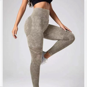 Leggings sin costuras para mujer, pantalones de yoga, leggings de fitness con efecto push-up, cintura alta, fruncidos, ajustados, para gimnasio. - Product Image 4