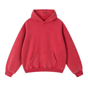 เสื้อพูลโอเวอร์โอเวอร์ไซส์ผ้าฝ้าย 100% คุณภาพสูง หนานุ่ม เป็นมิตรกับสิ่งแวดล้อม ซับในแบบ Acid Wash ผลิตตามแบบ OEM ไม่มีโลโก้ที่แขนเสื้อ - Product Image 3