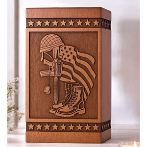 Wooden Urn Box with Magnetic Closure Artistic Wooden Cremation Urn for <b>Memorial</b> Gift urn by AYAANS - Product Image 4