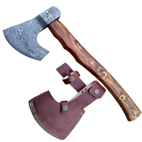 Burraq 15" Couteau artisanal personnalisé en acier Damas et manche en bois de rose avec fourreau en cuir pour la chasse, le camping et l'artisanat industriel