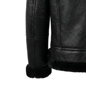 Genuine Leather <b>Shearling</b> Aviator Coat <b>Men</b> Premium Fur Winter <b>Jacket</b> Stylish Warm Classic Durable Outerwear Fashion - Product Image 4