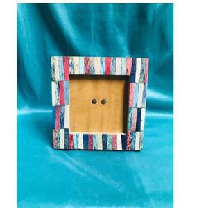 Handmade Blue <b>White</b> Checkered Bone Inlay Photo <b>Frame</b> Decorative Tabletop Picture <b>Frame</b> for Home Decor - Product Image 4