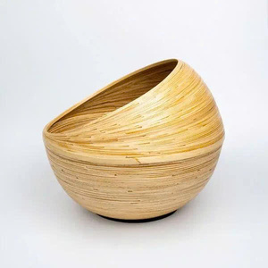 Coiled Bamboo Wood Natural Wooden Spun Bamboo Pet <b>Bed</b> Handmade Cat and Dog <b>House</b> OEM Accepted - Product Image 4