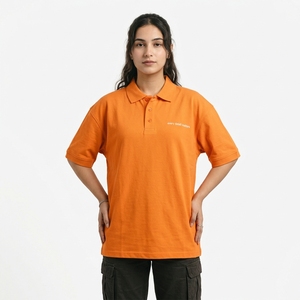 <b>Women's</b> <b>Baggy</b> Polo <b>Shirt</b> Casual 100% Cotton Drop Shoulder Tee Button Up Collar Oversize Summer Fashion Street wear Polo T-<b>Shirts</b> - Product Image 6