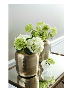 Modern Brass <b>Vase</b> <b>Set</b> Handmade Metallic Gold Finish Round Cylinder Shapes Tabletop Decor - Product Image 1