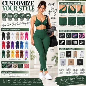 Ensemble de yoga personnalisé pour femmes, leggings taille haute, soutien-gorge de sport à col en V profond, design torsadé, tenue de sport 2 pièces pour femmes - Product Image 6