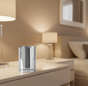 Vase en acier inoxydable moderne et écologique, finition miroir argenté, centre de table décoratif cylindrique pour mariage et salon - Product Image 5