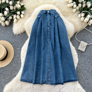 Falda Recta de Mezclilla con Parches para Mujer, Faldas Casuales de Mezclilla para Chicas, Ropa Casual al por Mayor para Mujer - Product Image 2